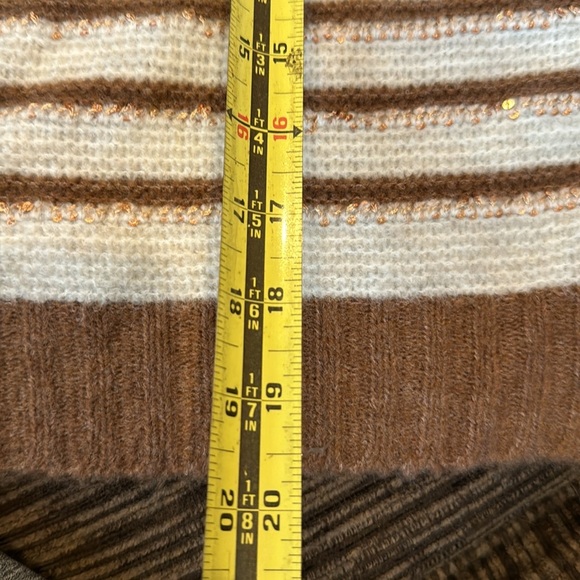 SPLENDID Walnut Striped Sequin Detail Maisie Crewneck Sweater Women's sw… - Picture 6 of 8